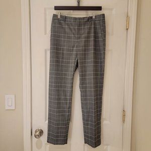 Banana Republic Ryan Pant Size 6 Gray Black Plaid Straight Leg Mid Rise NWOT NEW